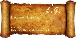 Leiter Gyula névjegykártya